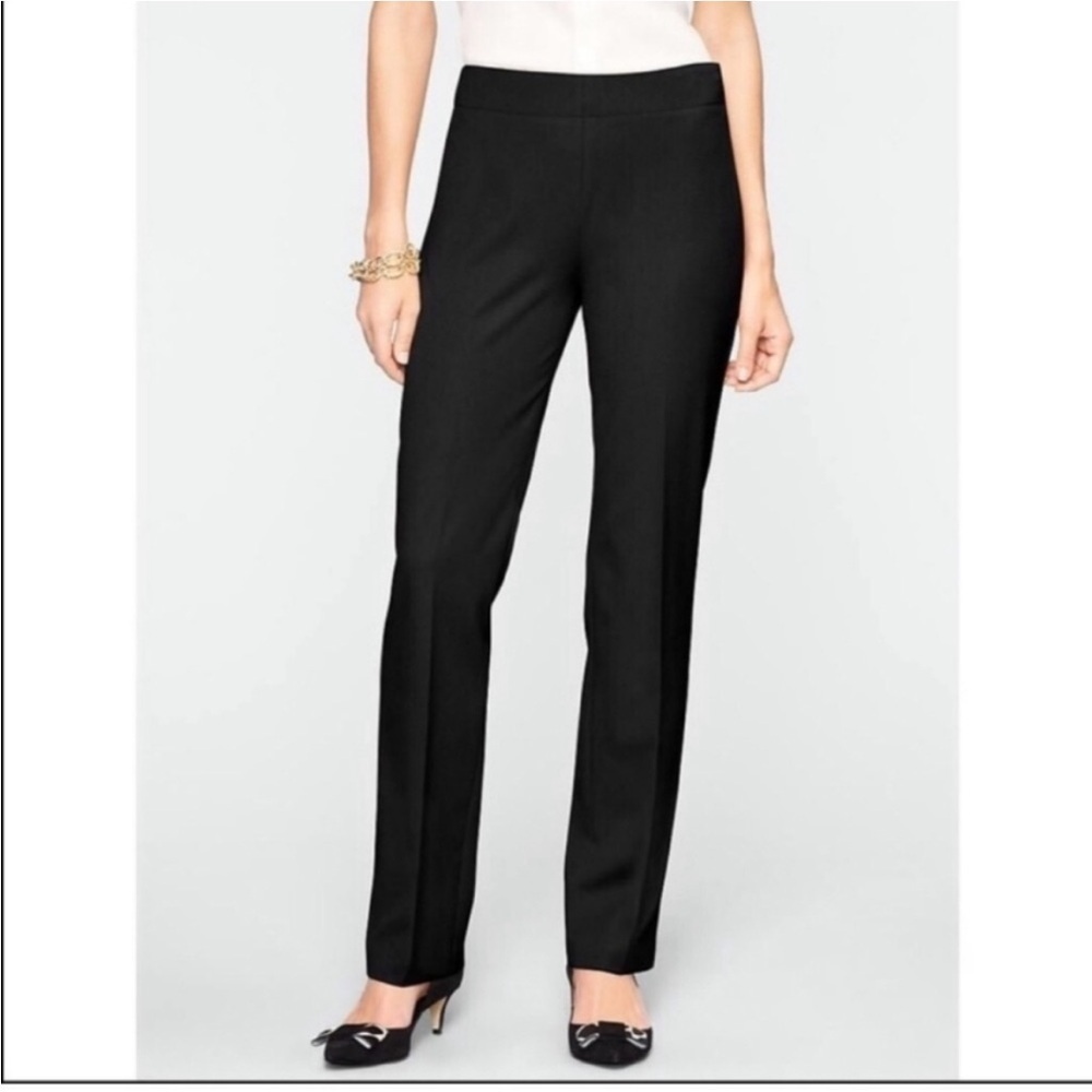 Talbots Black Heritage Side Zip Straight Leg Pants - Picture 1 of 7